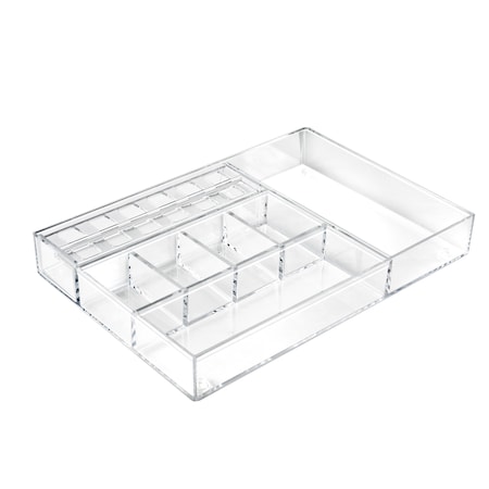 Azar Displays Large Clear Cosmetic Organizer for Counter W/ Compartments, PK2 252714